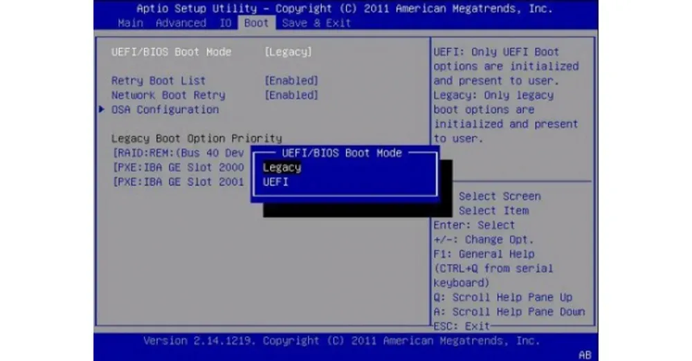 What is the difference between UEFI mode and Legacy BIOS?